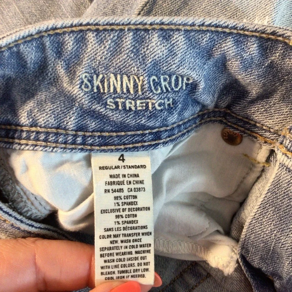 SALE American Eagle Outfitters Skinny Crop Stretch Jeans Distressed‎ Size 4 - Picture 7 of 7